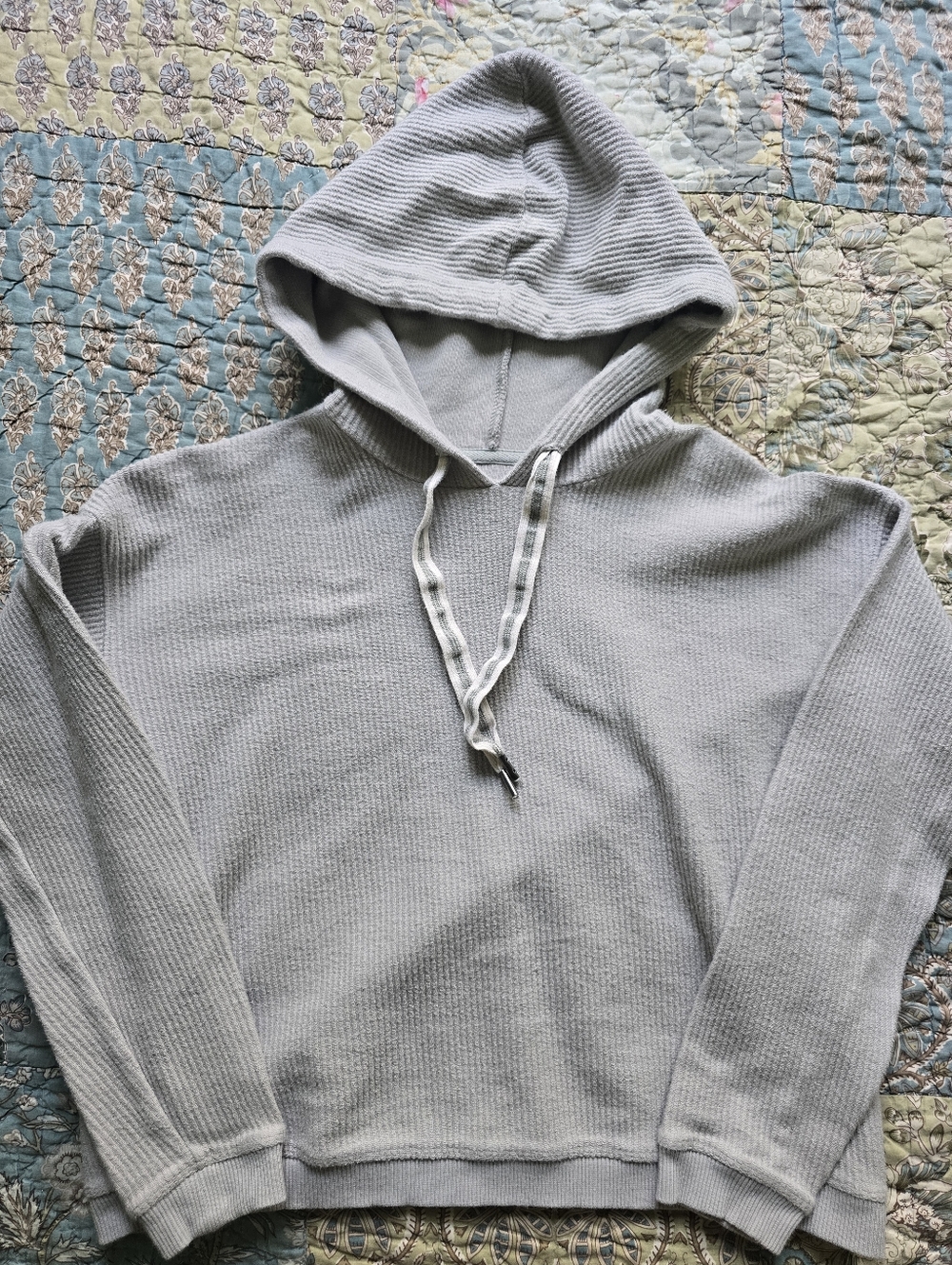 aerie Cotton Boxy Ribbed Sweatshirt Hoodie Women's Size XS